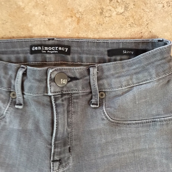 Denimocracy Gray Skinny Jeans Zipper Ankles - Picture 4 of 7